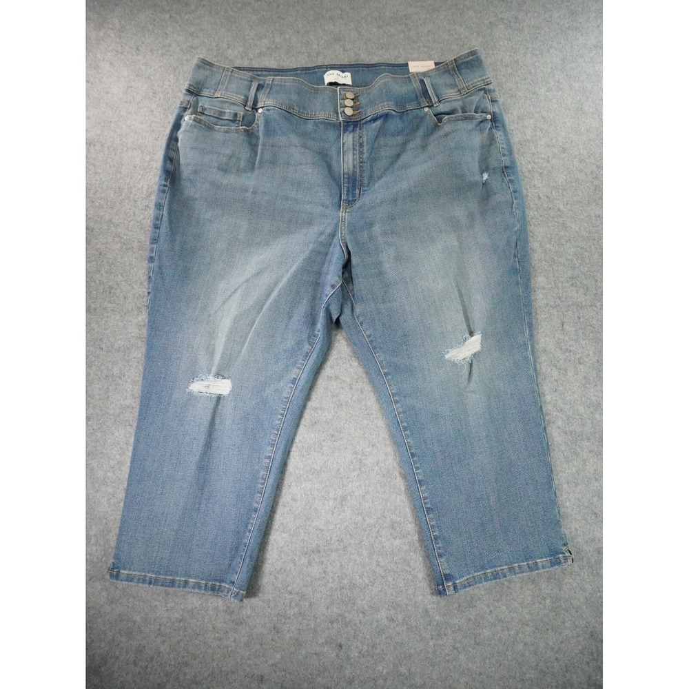 Lane Bryant Jeans Womens 28 Light Wash Denim Flex Matic Waistband Straight Capri